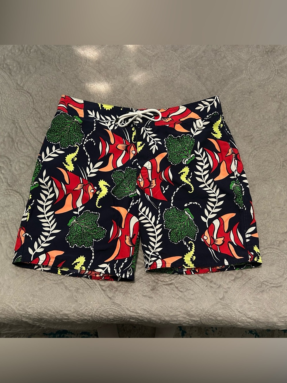 🐠 Ralph Lauren Men’s Navy Swim Trunks with Tropical Fish 🐠